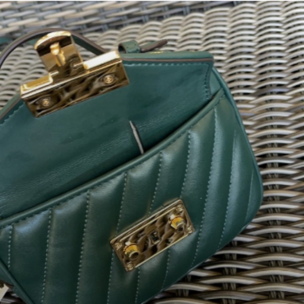 Michael Kors Small Rose Top Handle Leather Satchel - Picture 14 of 16